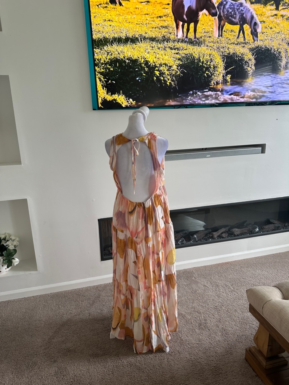 TCEC Peach & Pink Floral Tiered Maxi Dress - Picture 5 of 7